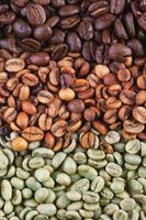 Green and brown coffee beans photo