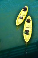 Twin yellow kayaks