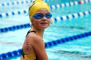 Young Swimmer at Swim Meet photo