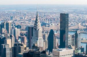 New York City Manhattan midtown aerial panorama view with skyscr photo