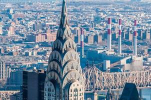 New York City Manhattan midtown aerial panorama view with skyscr photo