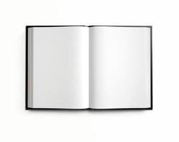 Open textbook with clean blank pages photo