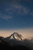 Mountain summit. Everest base camp trek. Nepal Himalayas.