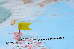Manila anclado en un mapa de asia