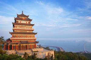Beautiful ancient temple on the seaside, China