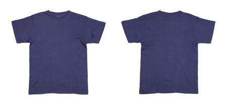The front and back of a blue men's t-shirt photo