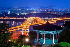 Banghwa bridge at night,Korea. photo