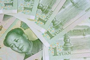 chinese Yuan banknotes (renminbi)  for money and business  conce photo