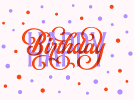 tarjeta de feliz cumpleaños tipografía