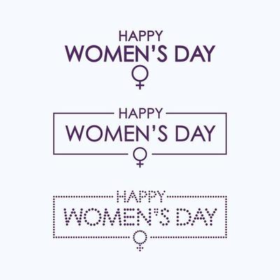 Happy Women's Day Lettering Set