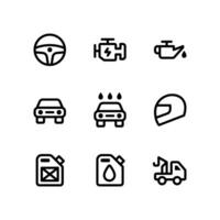 iconos de línea automotriz vector