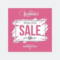 International Women's Day sale Discount Brushed Halftone Poster vector
