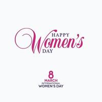 March 8th Happy Women's Day Calligraphic Lettering Design vector