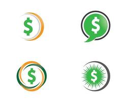 conjunto de iconos de dinero en círculo vector