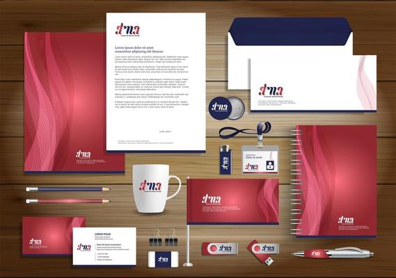 Red Dyanmic Line Identity Set and Promotional Items