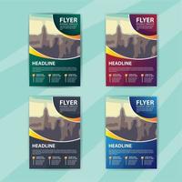 Business Flyer Template Set with Rounded Gradient Design vector