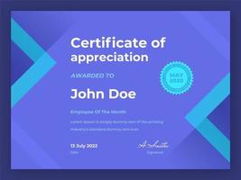 Employee Of The Month Geometric Certificate vector