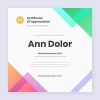 Employee Of The Month Modern Certificate vector