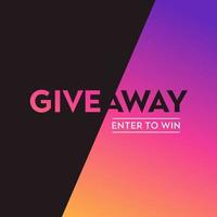 Giveaway Enter To Win Card Template vector