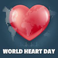 bandera del día mundial del corazón vector