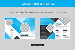 Cyan Angle Design Business Bi-fold Template vector