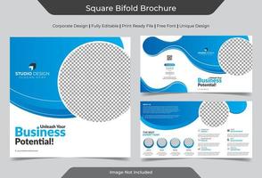 Corporate Square Bi-Fold Brochure Template vector
