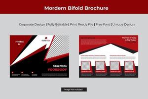 Dynamic Triangle Shape Bi-fold Brochure Design vector