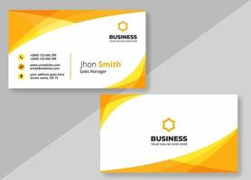 Yellow Orange Curve Business Card Design Template vector