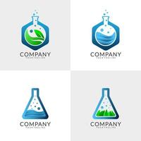 Laboratory Logo Design Set vector