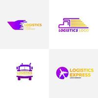 conjunto de logotipos de mensajería logística comercial vector