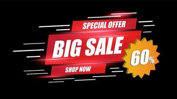 Big Sale banner speed light layout with discount percents off vector