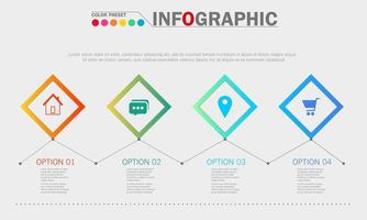 Infographic Template with Diamond Shape Elements  vector