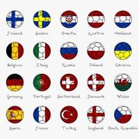 National Flags of Europe in Soccer Ball Shape vector