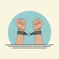 Broken Handcuffs on Hands vector