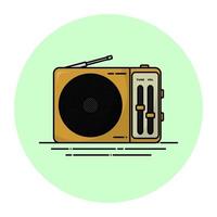 radio vintage bronceado vector