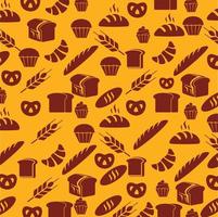 Pastry and bread  seamless pattern vector