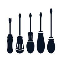 Screwdrivers with rounded handles set  vector