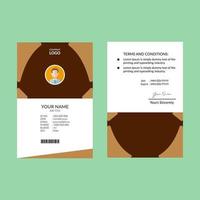 Brown ID Card Design Template vector