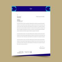 Blue Letterhead Pad Template with Rounded Shapes vector