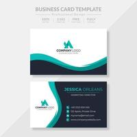 Elegant Blue Wave Business Card vector