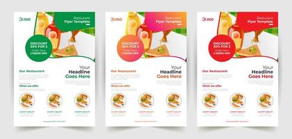 Unique and Modern Restaurant Flyer Set vector