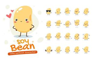 Soy Bean Mascot Character Set vector