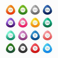 Colored Numbering Design Elements vector