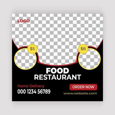 Round Frame Food Social Media Post Template