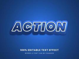 Blue Action 3D Editable Text Effect vector