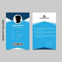 Minimal Geometric Blue Employee Id card Templates vector