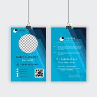 Blue Angled Design Employee ID card Template