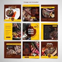 Steak Social Media Post Template vector