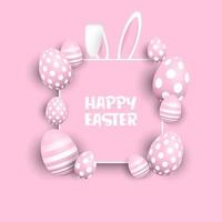 Easter Background with Eggs and Bunny Ears vector