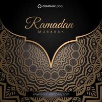 Ramadan square banner vector